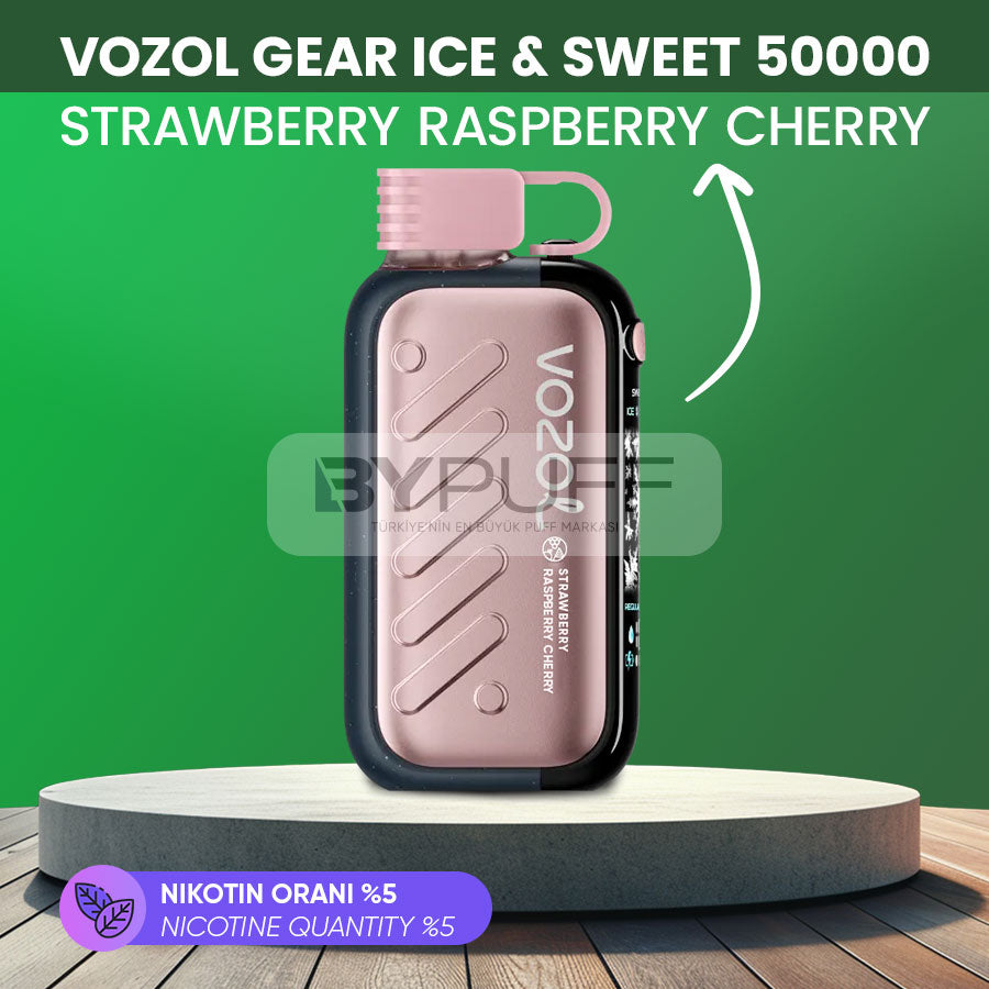 Vozol Gear Ice Sweet 50000 Strawberry Raspberry Cherry